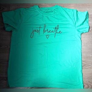 3/$30 - Just Breathe Green Tee for Women